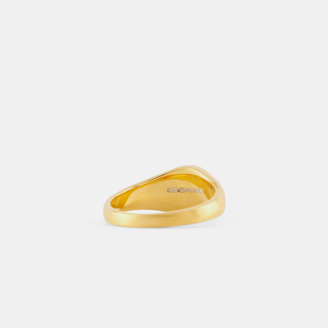 Gold Diamond Signet Ring view 2
