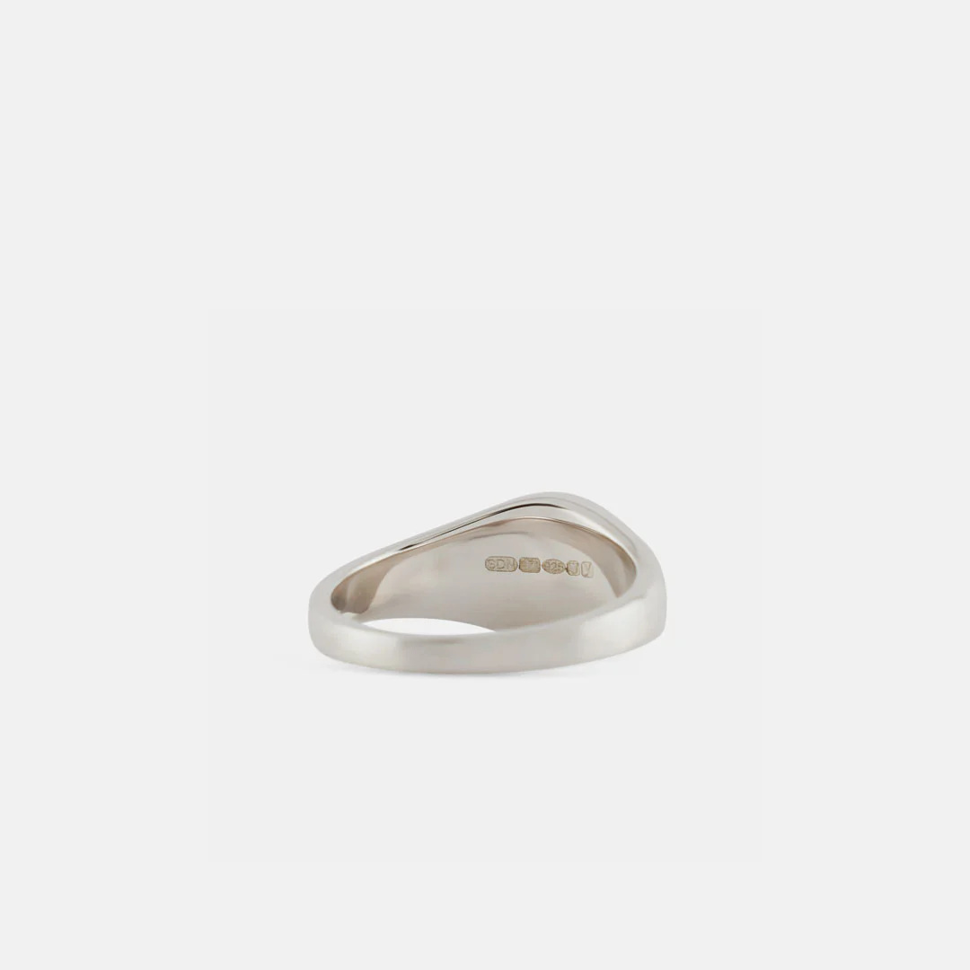 Silver Diamond Signet Ring view 2
