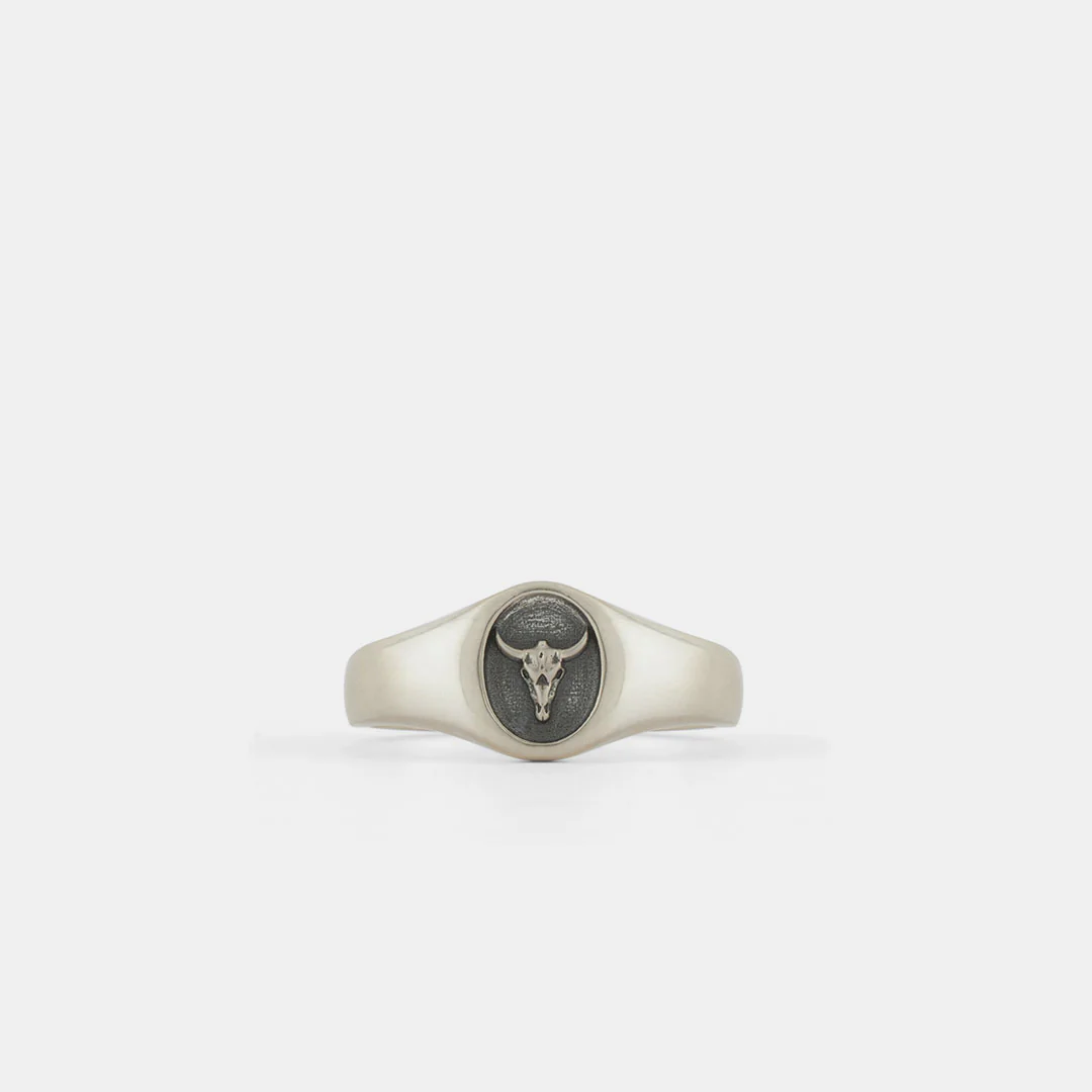 Silver Bull Ring front view