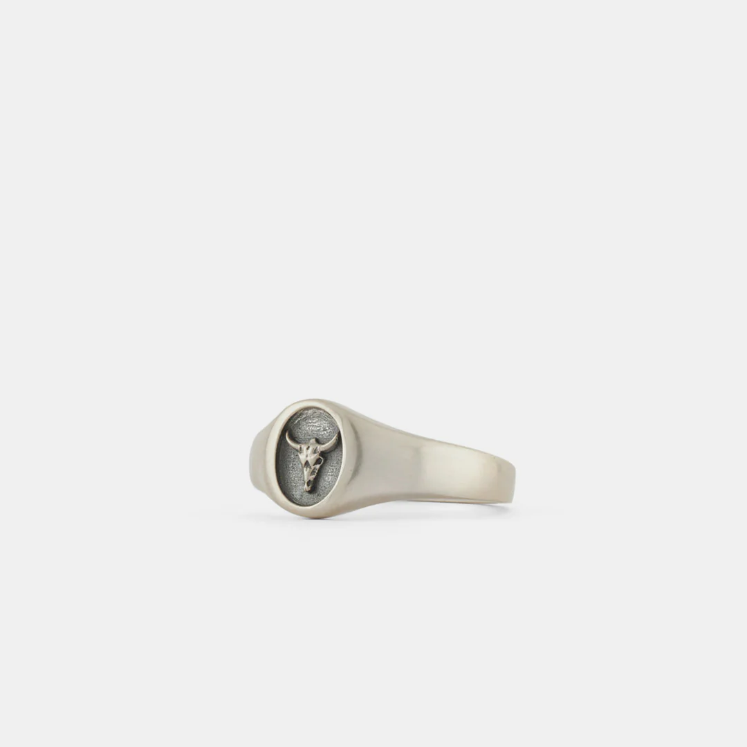 Silver Bull Ring back view