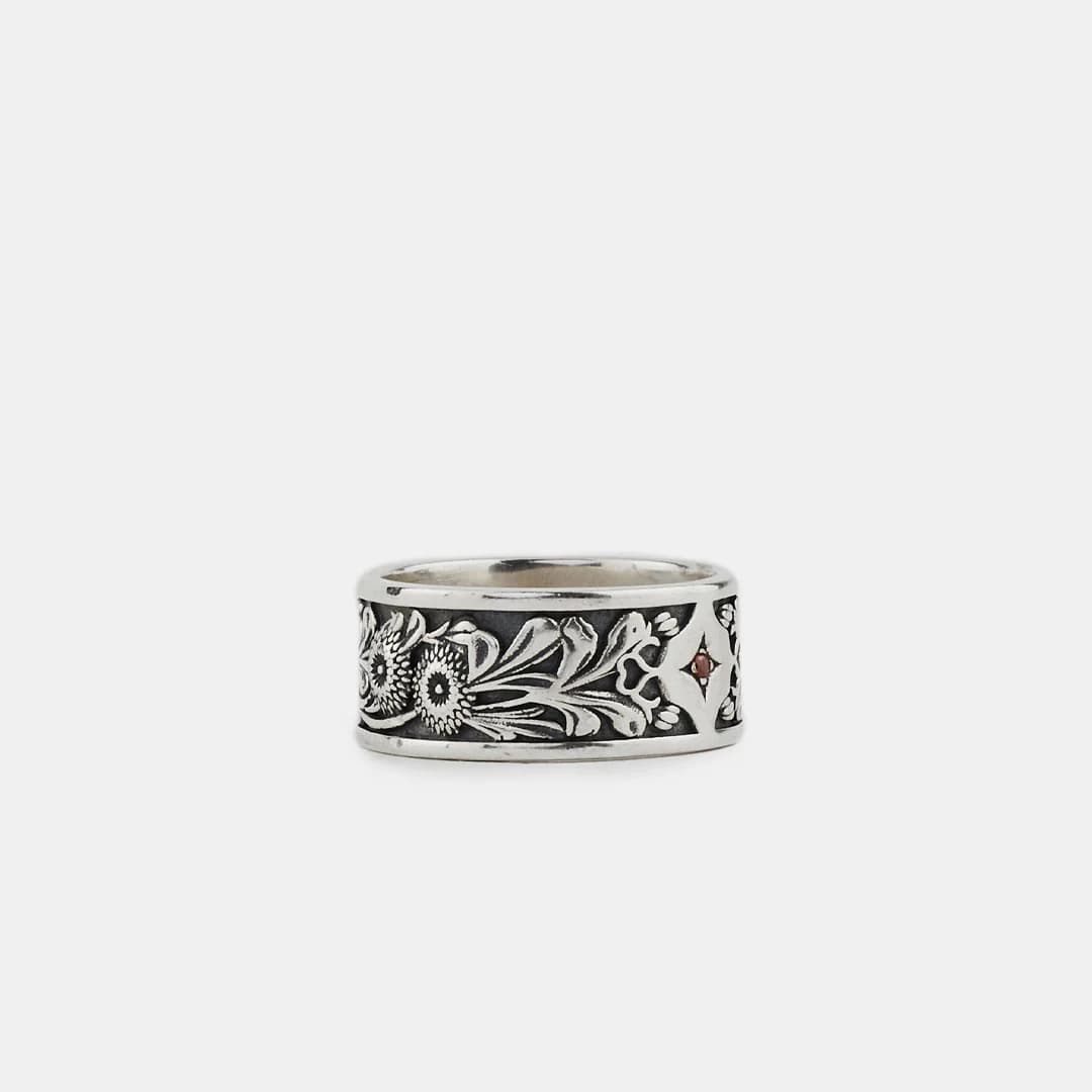 Silver Kabuto Ring back