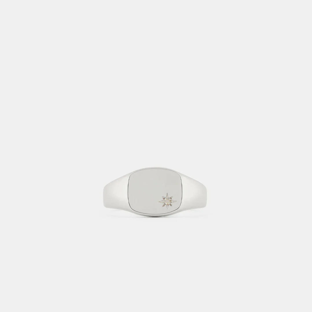 Silver Opal Birthstone Ring view 1