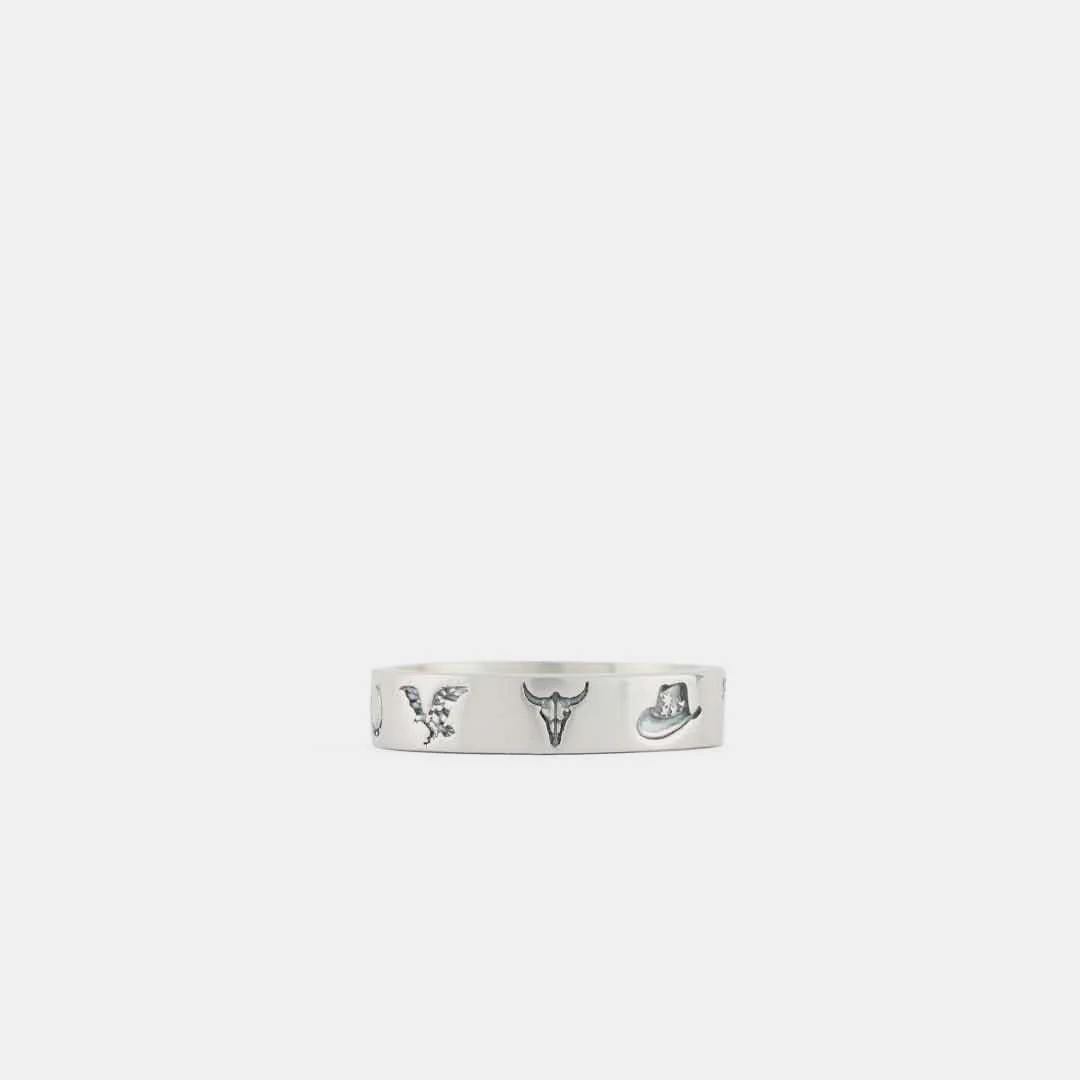 Silver Wild West Ring front view