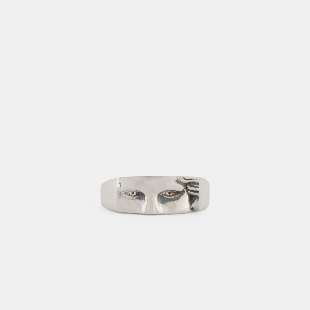 Silver Zeus Ring front